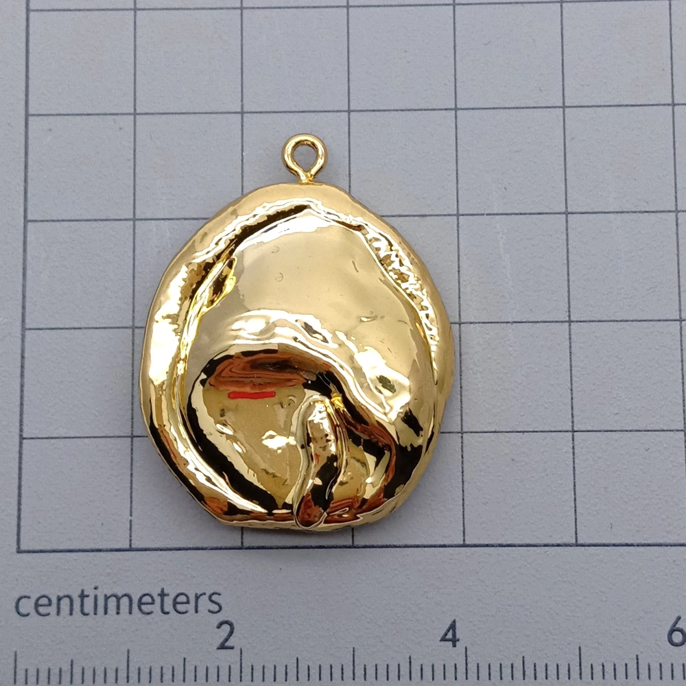 　  Wholesale 5 PCS Freshwater Cultured Keshi Pearl Gold Plated Pendant Charm  For DIY Jewelry Finding