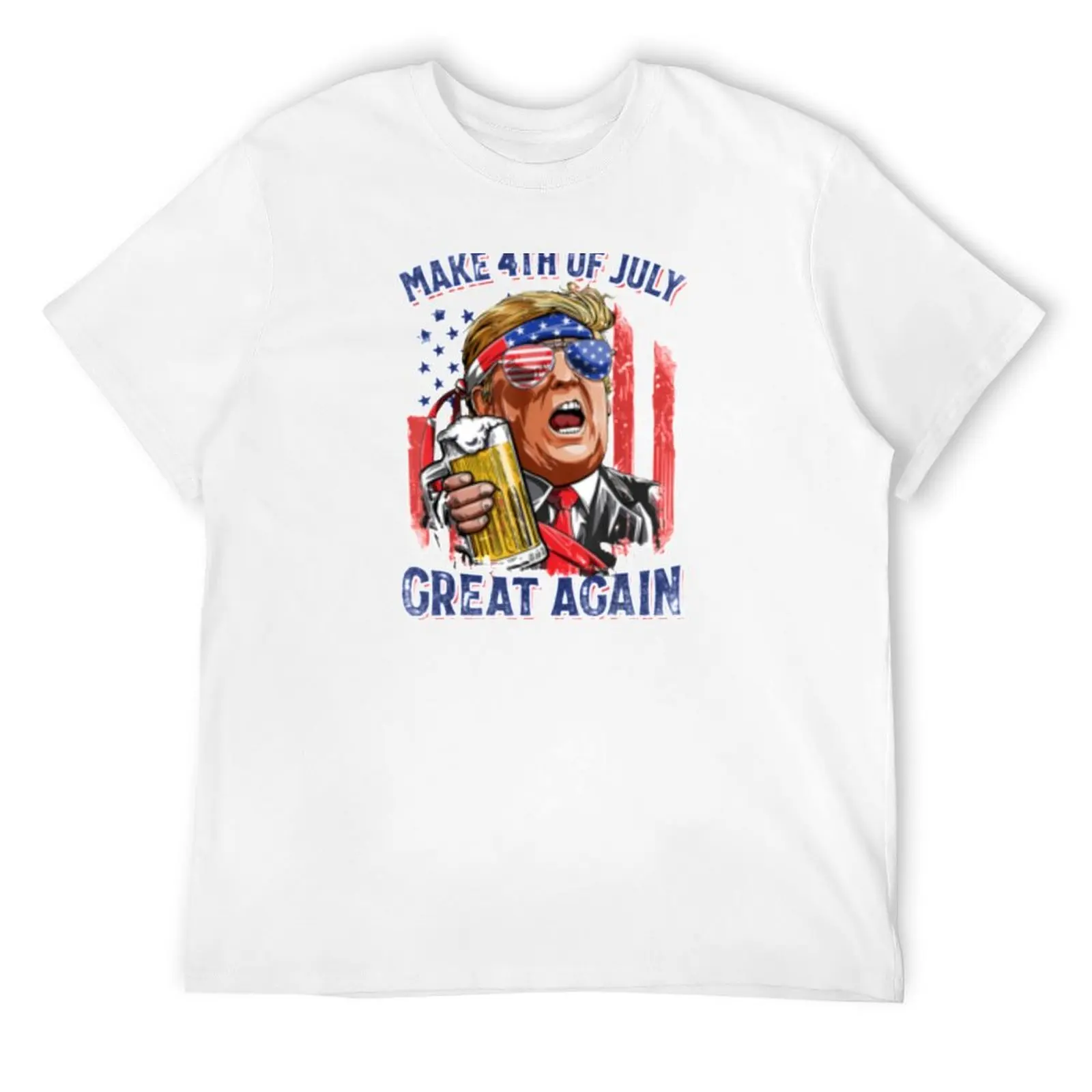 

Make 4th of July Great Again Funny Trump Men Drinking Beer T-Shirt new edition cute tops fitted t shirts for men