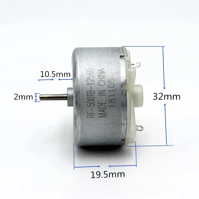 RF-500TB-12560 DC 3V-12V 5500RPM Mini 32mm Diameter Round Spindle Motor DIY Fragrance Machine Alarm Light Engine