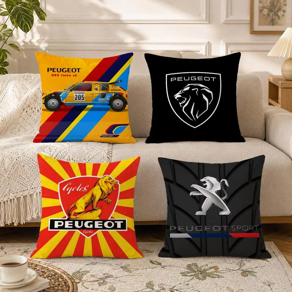 Brand Peugeot Cushion Cover Soft Square Throw Pillow Covers Set for Sofa Bedroom Car Home Decoration