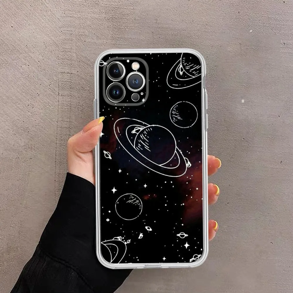 Sky Space Planet Moon Stars Phone Case For IPhone 16 15 14 13 12 Mini 11 Pro XS Max X XR SE 6 7 8 Plus Soft Silicone Cover