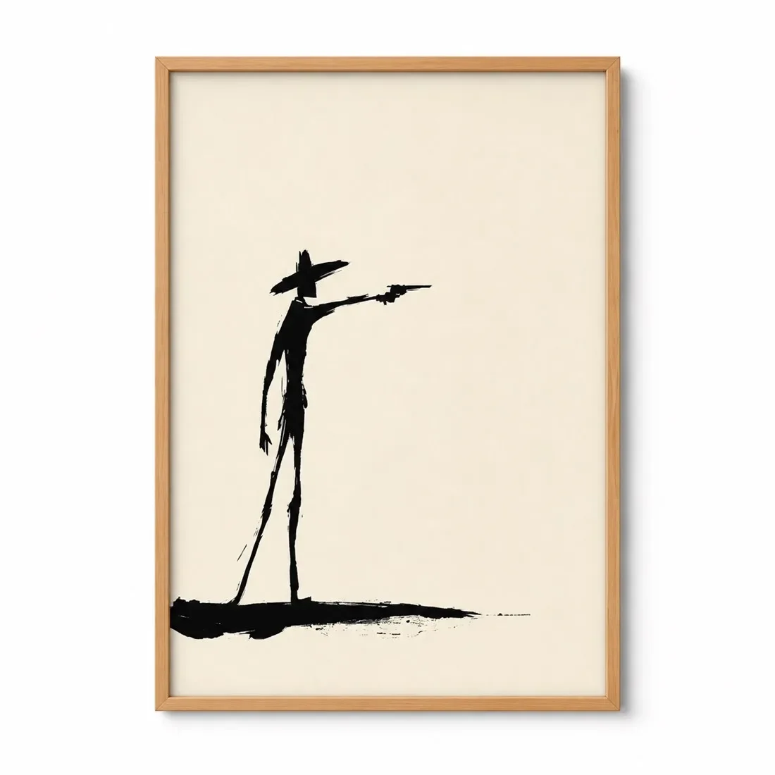 1pc frameless Canvas Painting Cowboy Stand Off Set of 2 Prints,Canvas Wall Print,Modern Art Illustration,High‑Grade Home Decorat