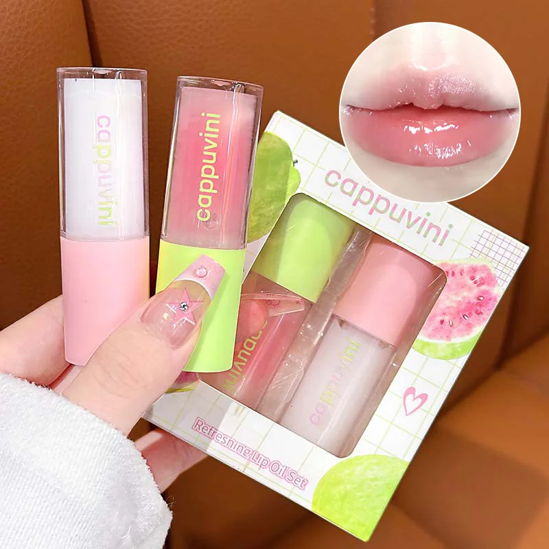 Set de aceite labial refrescante de papaya Cappuvini: proporciona hidratación e hidratación, crear labios regordetes y húmedos, mejora las arrugas de los labios, previene las grietas y ofrece una sensación refrescante. Un esencial de invierno y adecuado como un pequeño regalo navideño y un