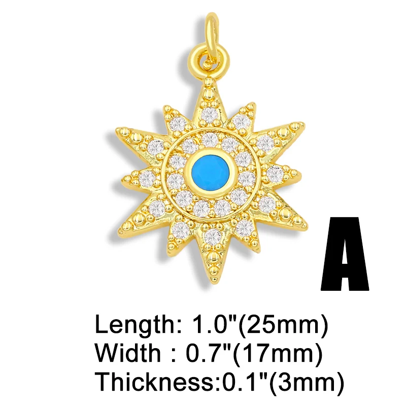 OCESRIO DIY Rainbow Small Earth Sun Pendant For Women Jewelry Cross And Eye CZ For Jewelry Components Necklace Pendant pdta049