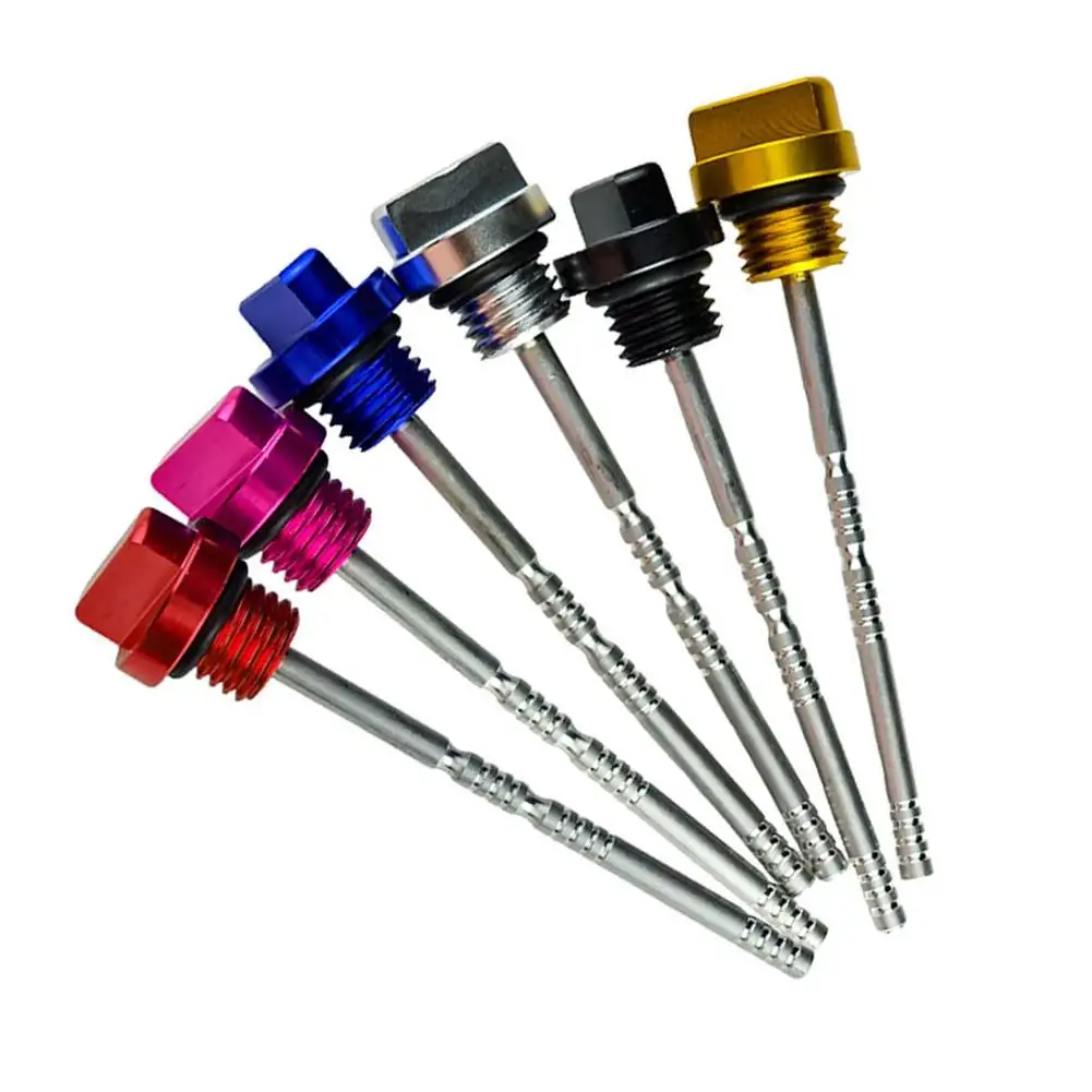 CNC Aluminum Engine Oil Tank Dipstick Level Lndicator For Motorcycles Hollowed-out Oil Dipstick Motorcycle Modified Parts