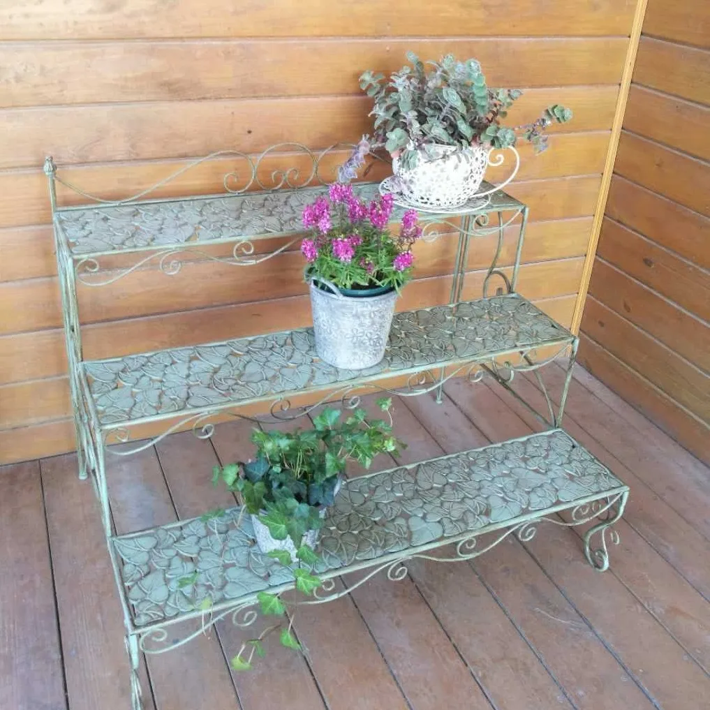 Floor-to-ceiling multi-layer ladder flower stand, shelf, courtyard balcony flower pot stand, grocery price reduction