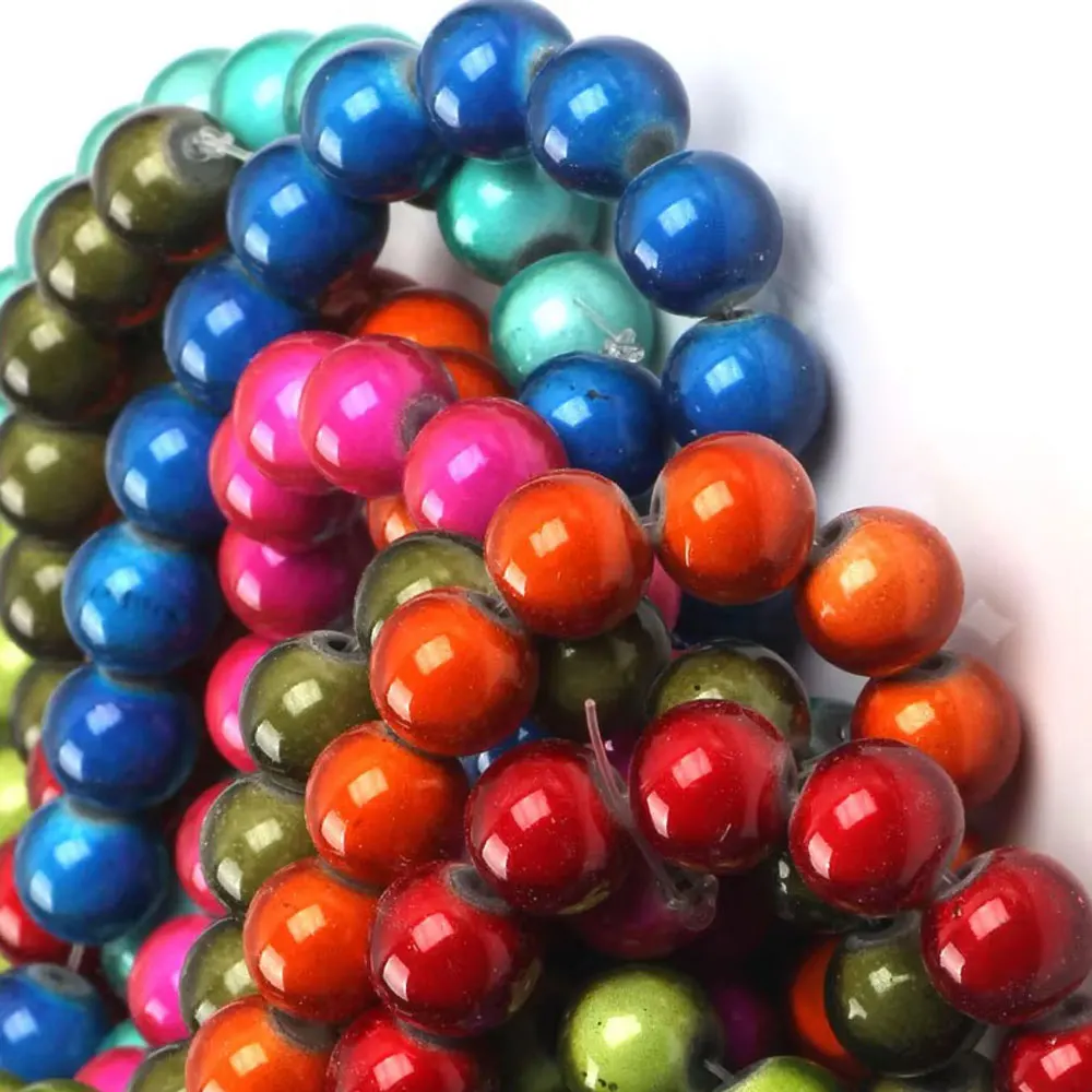 OlingArt 10mm 30pcs/lot Mixed Color 3D Illusion Miracle beads glass Spacer bead bubblegum Fantasy Style DIY jewelry making
