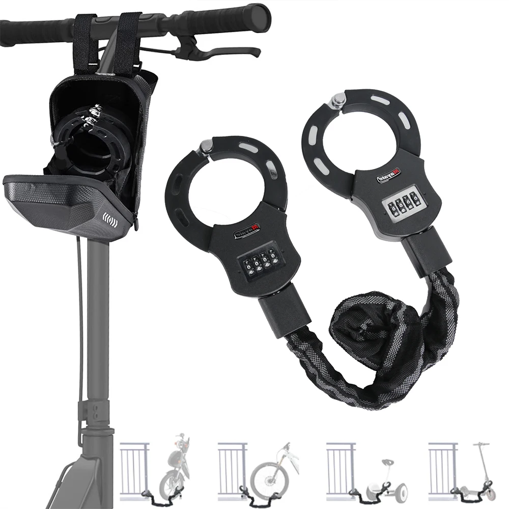 Candado para patinete eléctrico, candado antirrobo de acero para bicicleta, protección antirrobo de alta seguridad, candado de cadena de seguridad para patinete eléctrico