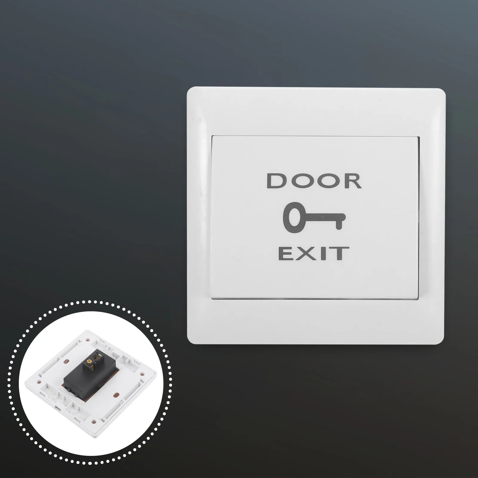 Door Access Control Exit Button Switch White Hard Plastic Panel Push Release Fireproof Shell DC12V for Door Exit