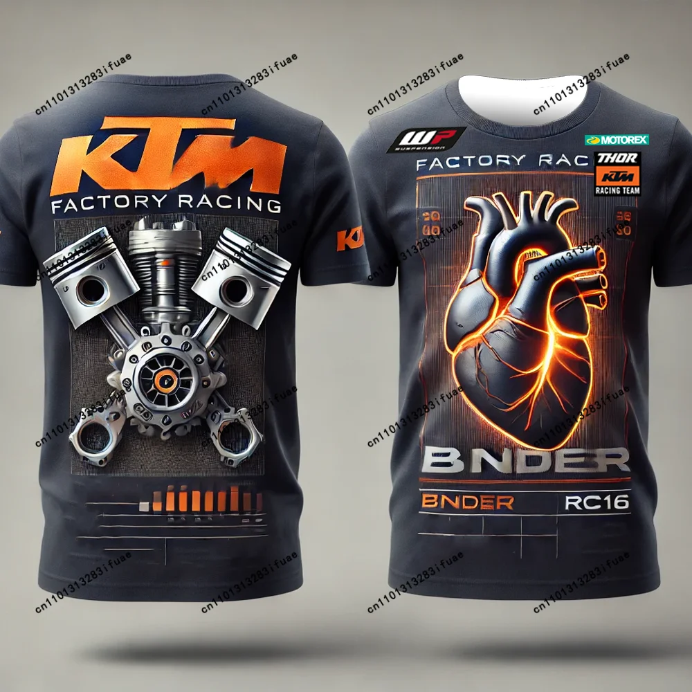 Neues 2025 KTM Factory Racing Thor Team BNDER Glow Heart RC 16 Trikot Motorex WP Logos ​ T-Shirt schnell trocknend Erwachsene KINDER Unisex