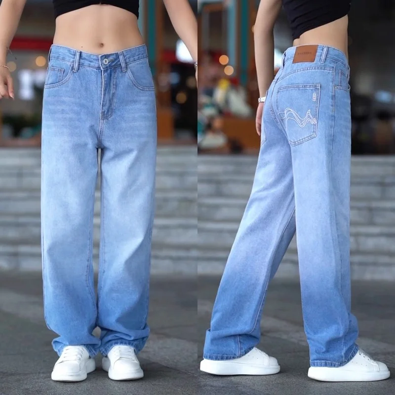 

Loose Comfortable Men's Jeans adient American Sle Casual Long Pants Faionable Personali Autumn Wear for Young Men