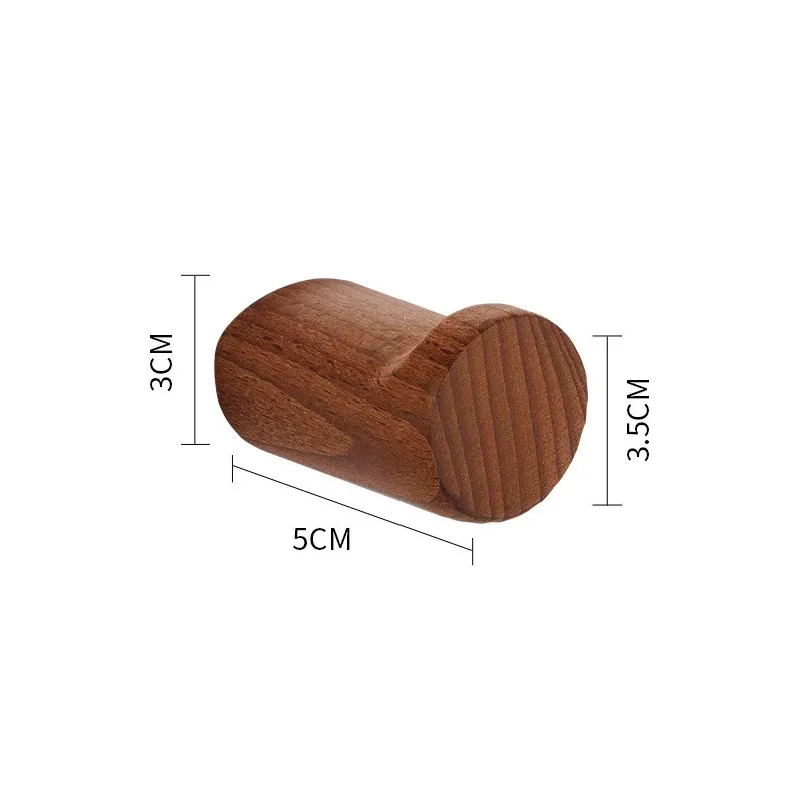 5pcs Walnut Wooden Wall Hooks Non-slip Hook For Coats Bags Hats Key Hanger With Screws Kitchen Bathroom Decor Organizer Hooks view 6