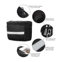 DOMEN – sac de guidon avant de vélo, sangle réfléchissante de vélo d'extérieur, pochette de téléphone tactile, sac d'équitation, panier de Tube avant de vélo 3