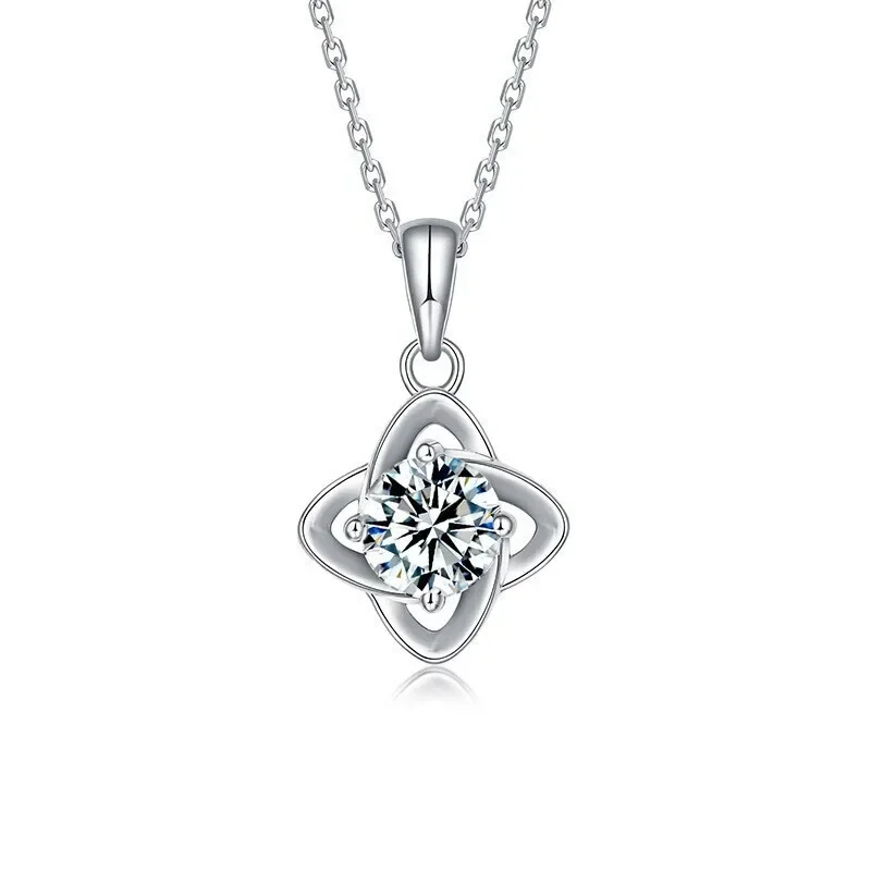 Mozzarella diamond PT950 four-leaf clover necklace female 18K gold pendant diamond collarbone chain jewelry