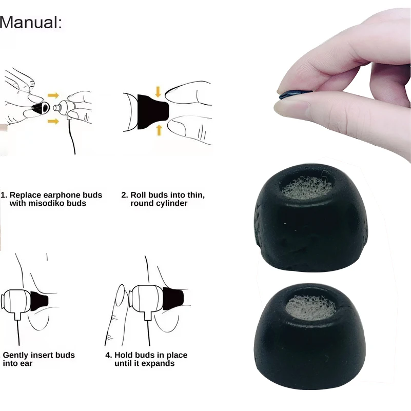 (6 Pieces)Upgrade Round Sponge Dust Net Memory Foam Earplug Replacement Samsung Galaxy Bud Pro Real Wireless Earplug Earplug (3