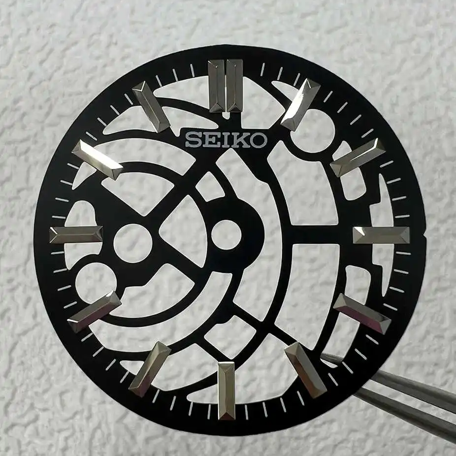 NH70 Esfera hueca de 28,5 mm Esfera de reloj de mano hueca con accesorios de relojes luminosos verdes para Seiko