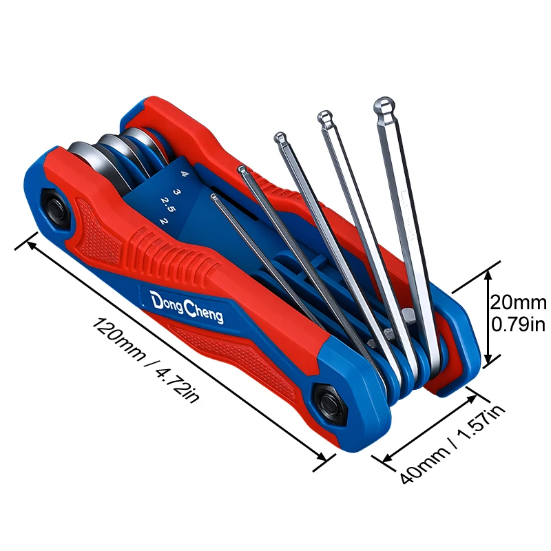 8Pc CR-V Steel Folding Hex Key Set Ball End 1.5/2/2.5/3/4/5/6/8mm Angled Access Allen Wrench For Bicycle Repair Maintenance Tool