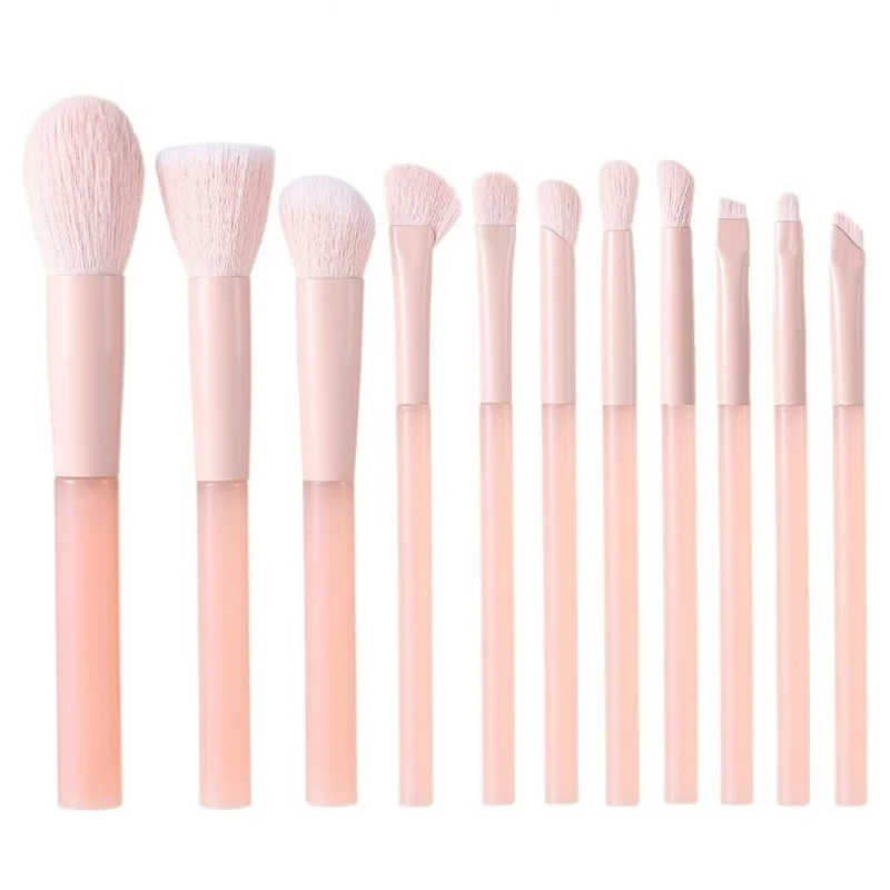 

Hot Sale11Long-handled makeup brush set, peach pink blush brush, beauty tool brush, manufacturer wholesale