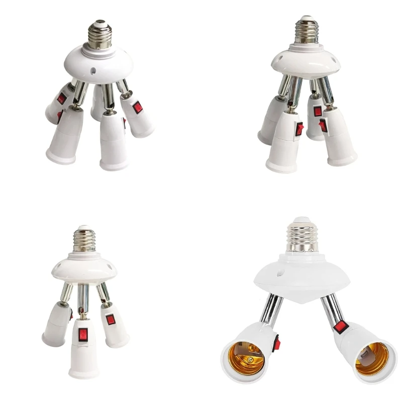 

L74B 360 Degrees Adjustable E27 Splitter Socket Adapter Standard LED Bulbs Light Bulb Socket Splitter Replacement