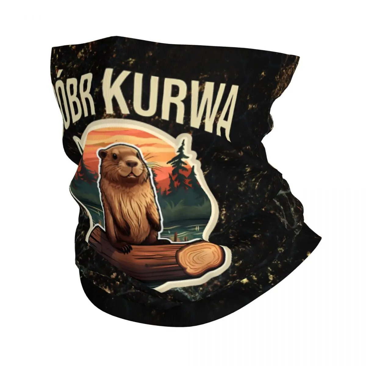 Stylish Bandana Neck Gaiter Motorcycle Club Bobr Kunwa Funny Beaver Face Mask Multi-use Cycling Riding Unisex Adult Winter