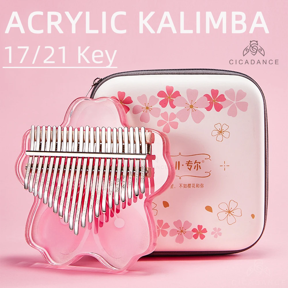 

Acrylic Kalimba 17/21 Key Thumb Piano Cute Calimba Keyboard Musical Instrument Christmas Gift Mbira For Kids Girlfriend Beginner