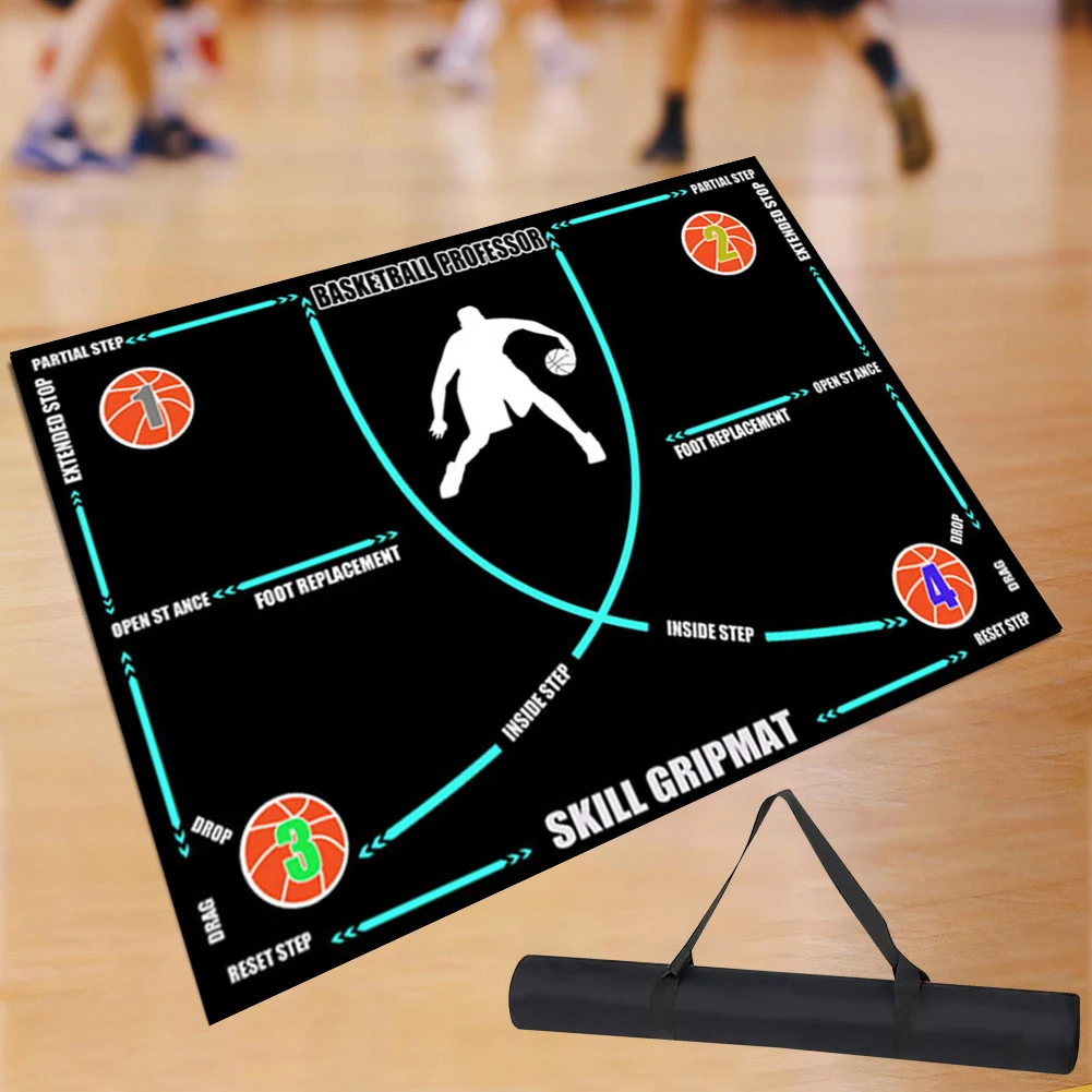 Silent Basketball Dribble Trainer, Shock Absorbing, Practice Equipment, Basketball Footstep Mat for Home Kids Training