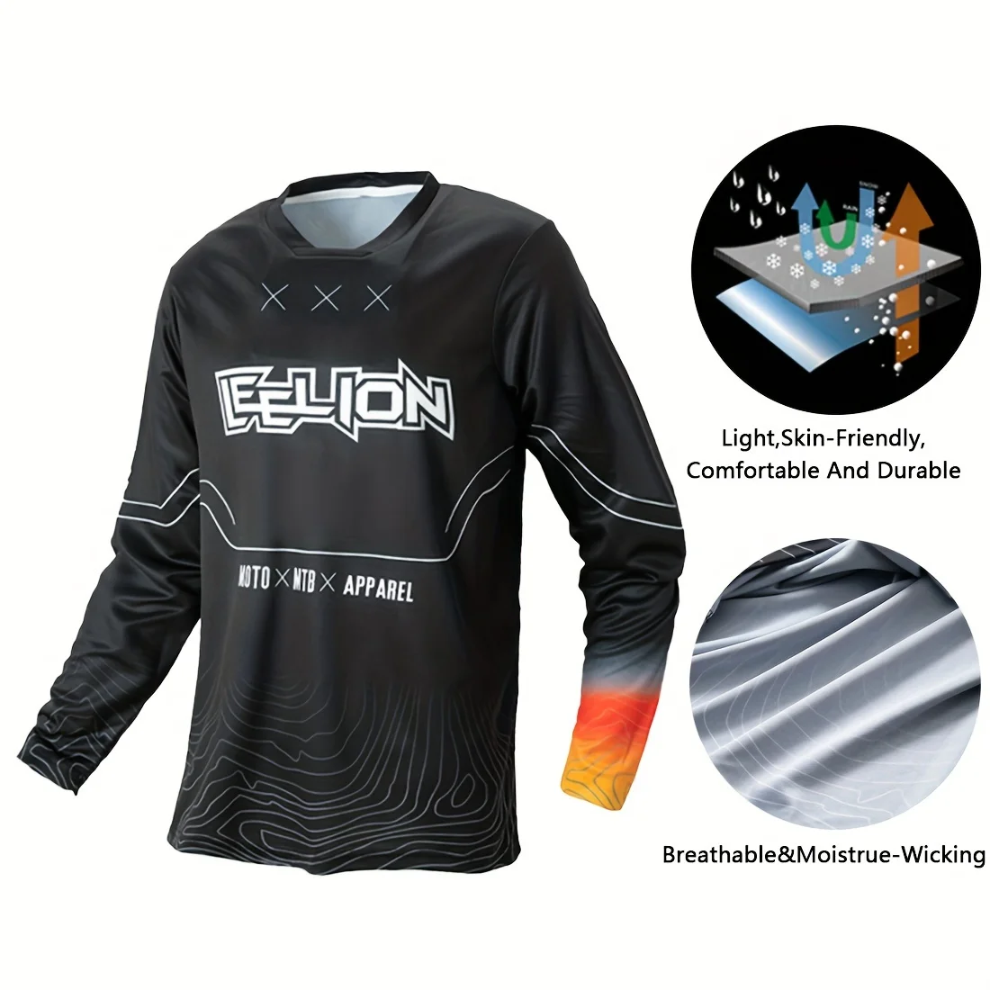 Motocicleta manga comprida ciclismo Jersey, verão suor absorvendo roupas, camisa para ciclismo e equitação