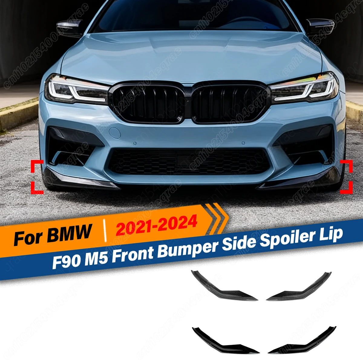 

For BMW F90 M5 LCI 2021 2022 2023 2024 4-Door M5 Competition Front Bumper Side Spoiler Lip Corner Cover Lower Splitter Body Kit
