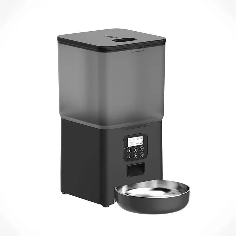 6L Smart Automatic Pet Feeder – WiFi, Dual Power Supply, 4-Meal Scheduler, 48 Portions, Stainless + Plastic Body