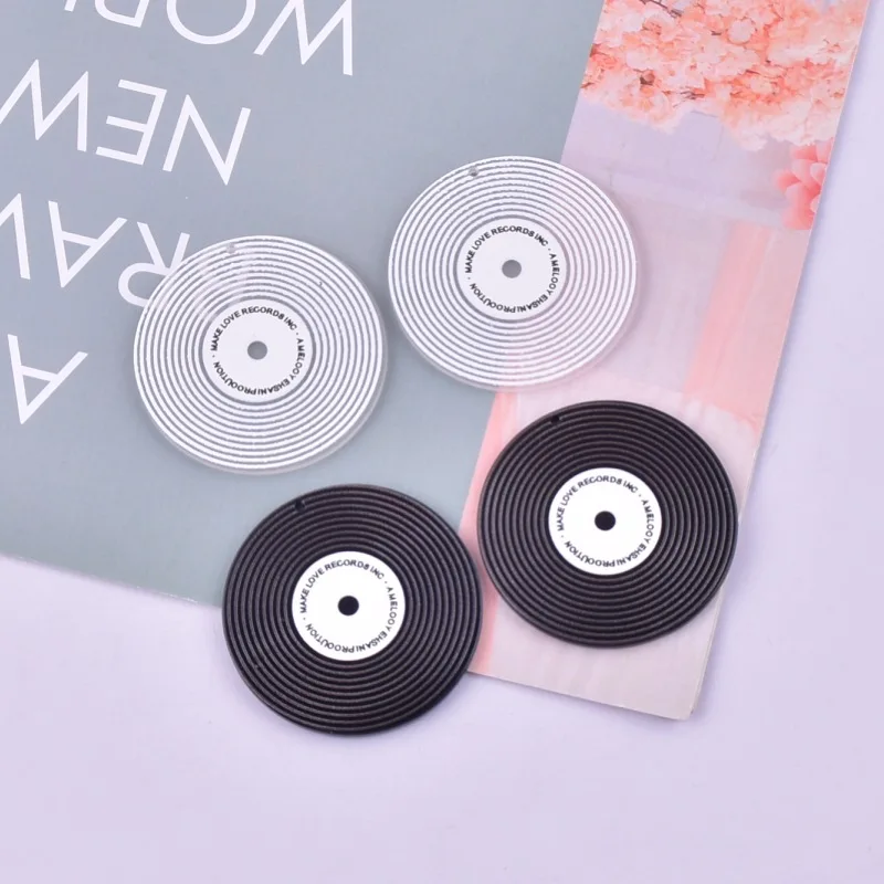 10pcs Music Disc Disk Charms Acrylic Jewelry Findings Necklace Pendants Earring Pendant for Keychain Diy Jewelry Make