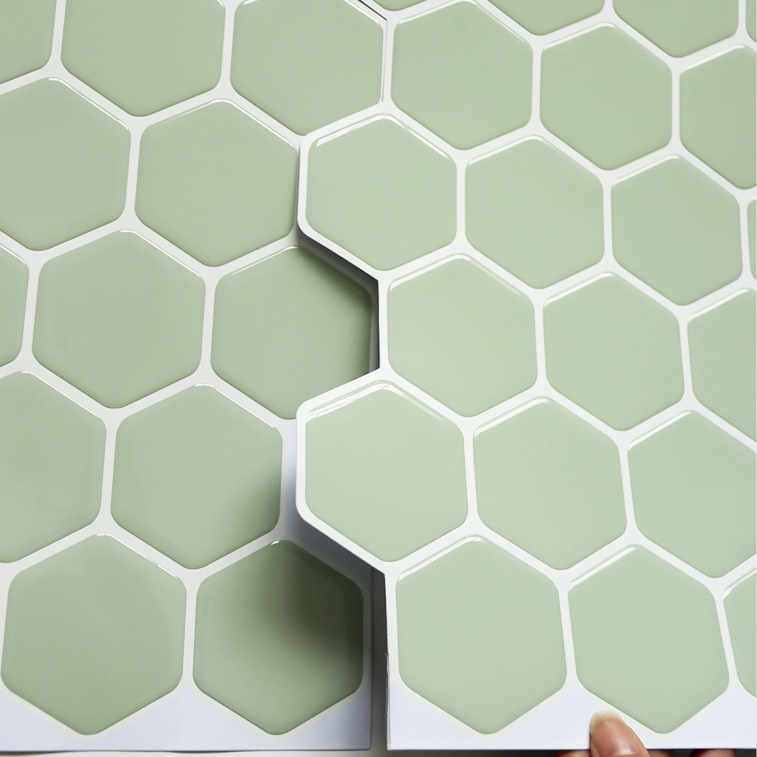 10 sheets Hexagon Strong Adhesive Wall Tile Stickers Self-adhesive Waterproof Vinyl Wallpaper For Kitchen Bathroom Backsplash