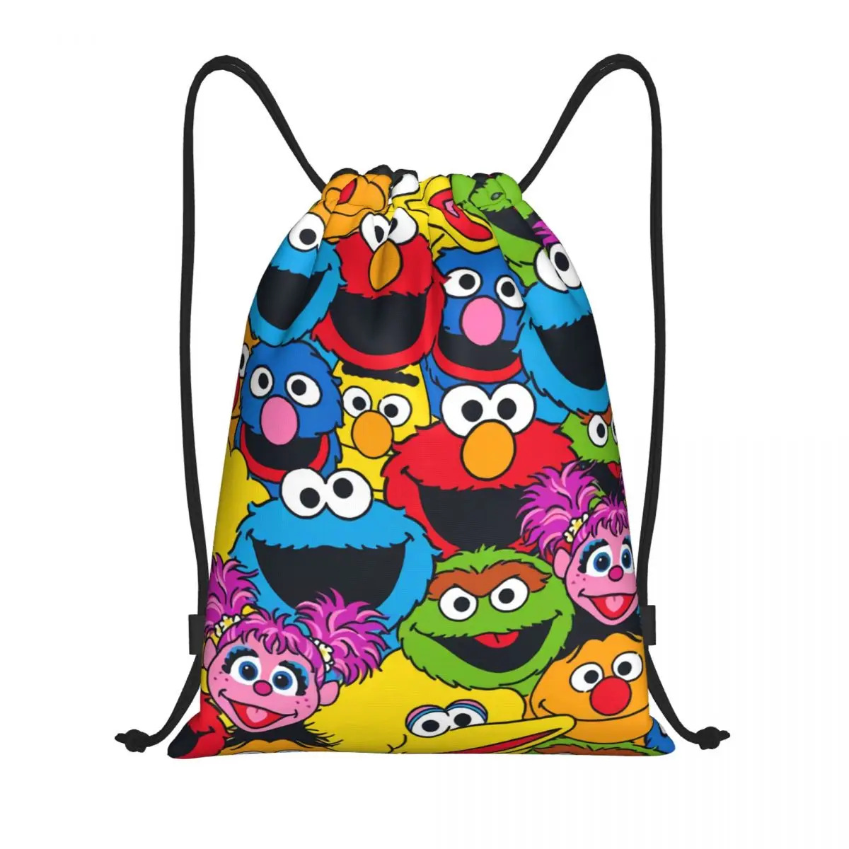 Niestandardowe torby ze sznurkiem Ulicy Sezamkowej Cookie Monster do treningu plecaki do jogi mężczyźni kobiety Happy Elmo Sports Gym Sackpack