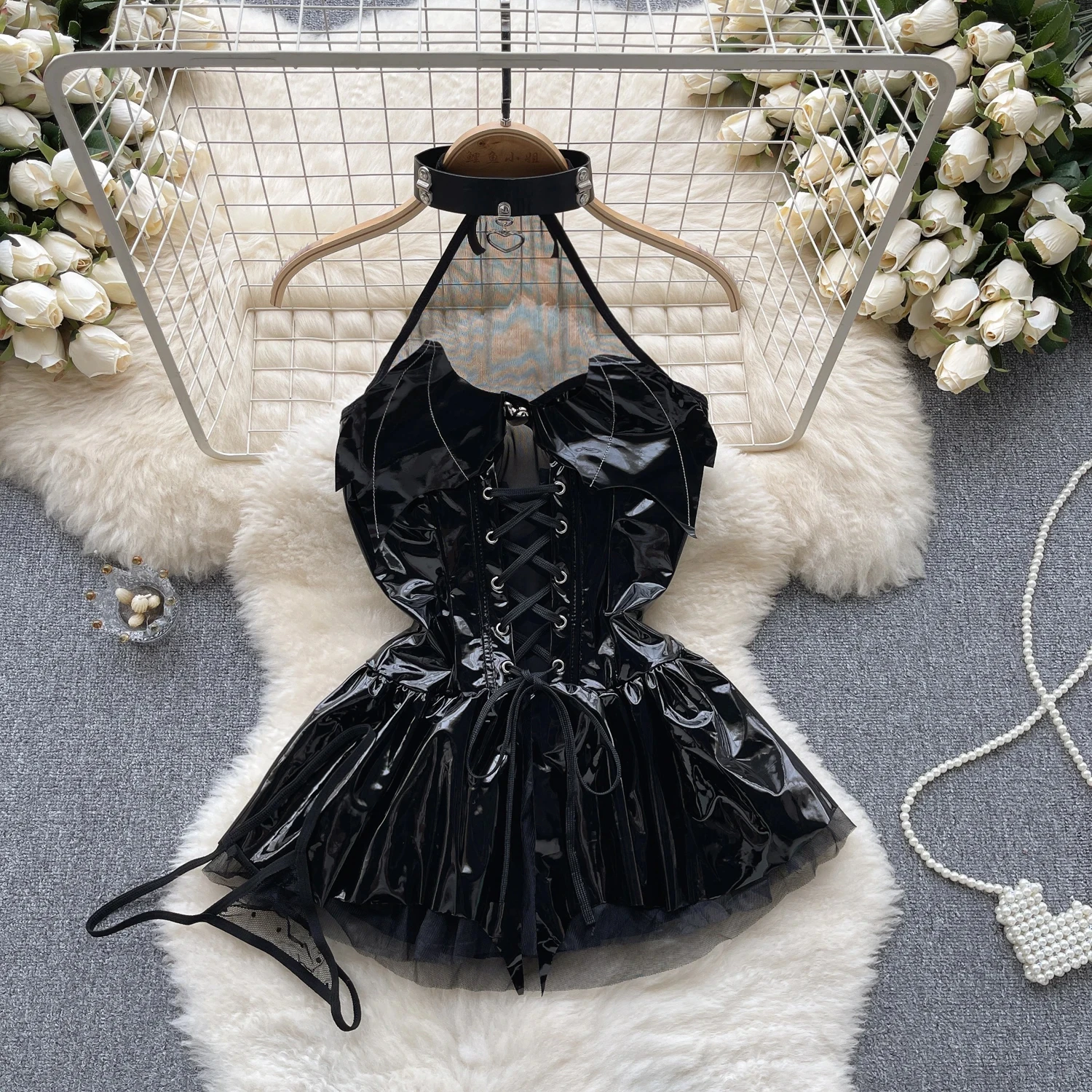 Niedliche Kaninchen-Damen-Kapuzenpullover, rückenfrei, ärmellos, schlanke Damenblusen, Kawaii-Häschen, grauer Pyjama, neu im Frühjahr, Damen-Nachtwäsche