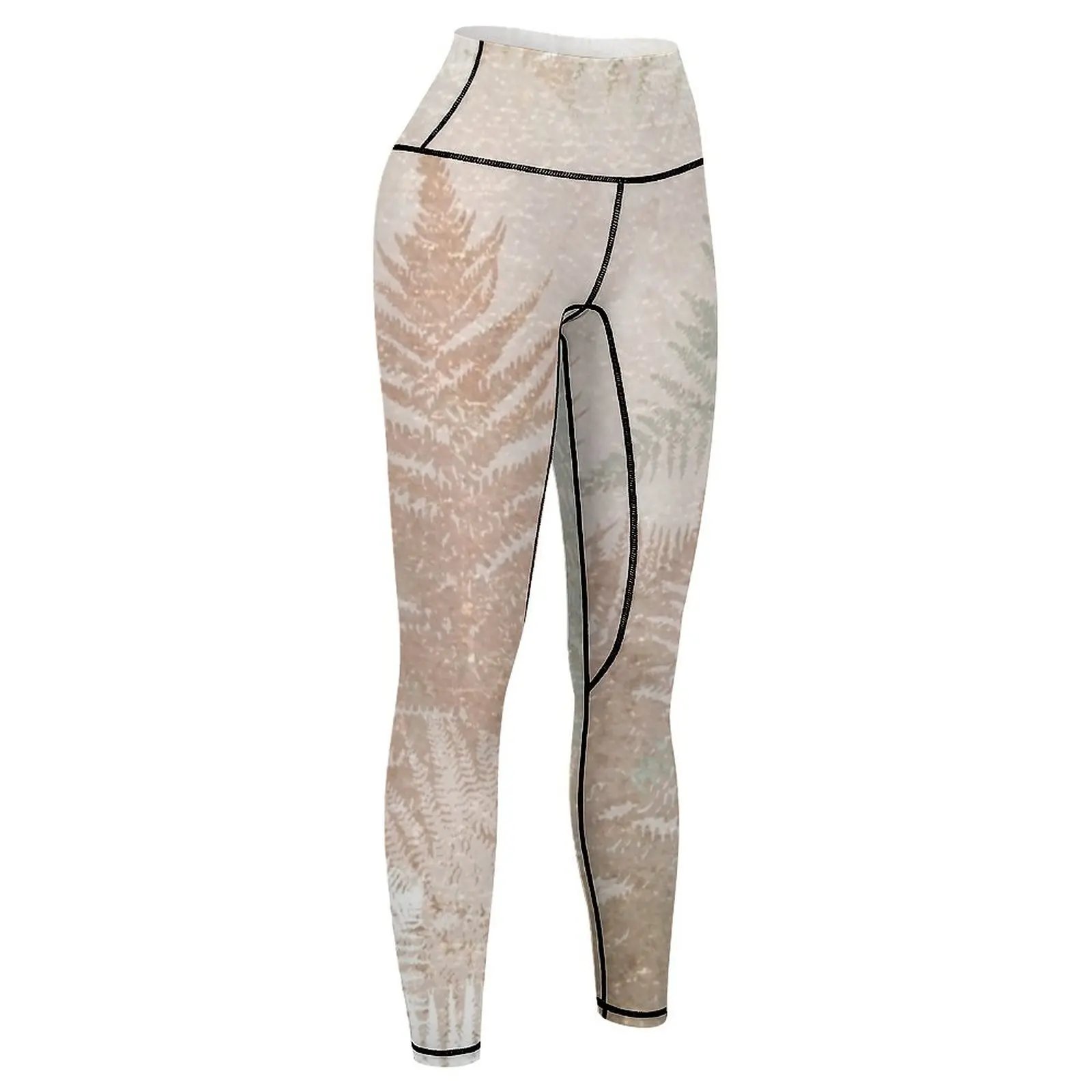 Fern Snowflakes-Leggings dorés, bronze et intersection pour femmes, leggings de fitness, haut de gym push-up, vêtements de sport pour femmes