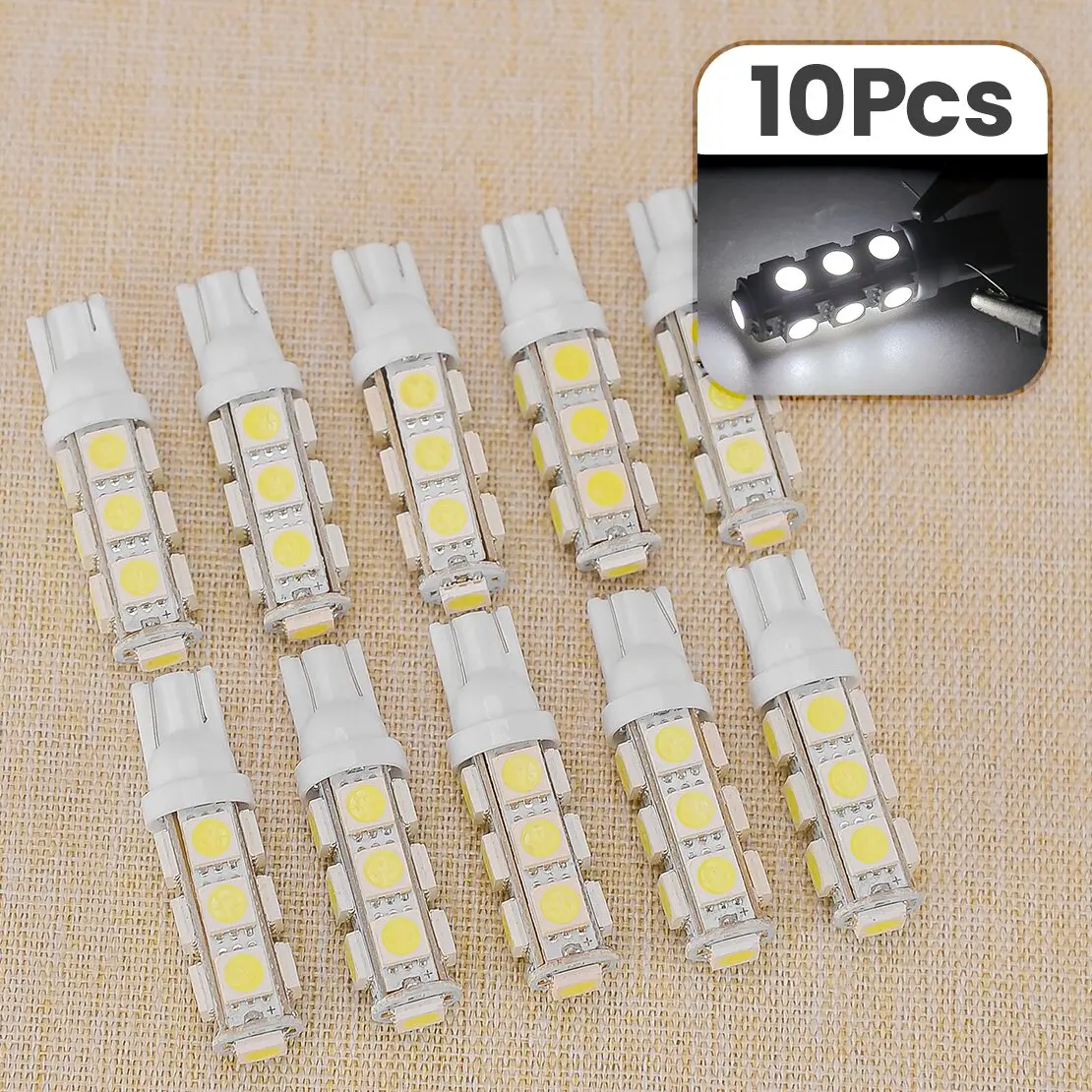 

10 шт. T10 5050 W5W 13SMD светодиодная лампа для автофургона 193 194 2821 921 922 158 160 161 161B 168 168A 912 Белый 12 В 5 Вт