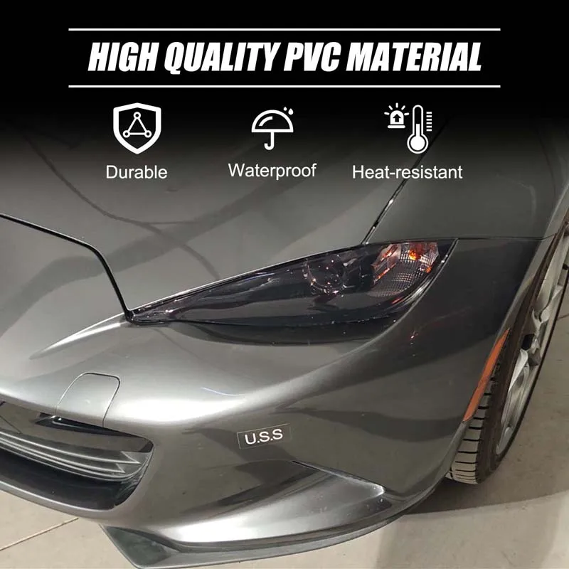 For Mazda MX-5 MX5 ND 2016-2025 PVC Car Front Headlight Light Film Trim Sticker Protective Auto Accessories 2 Pcs