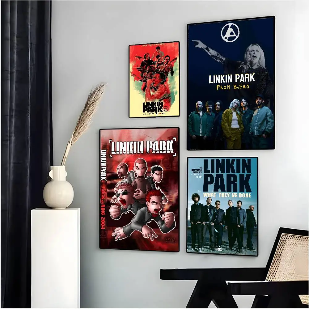Band L-Linkin Cool P-park Poster Self-adhesive Art Waterproof Paper Sticker Coffee House Bar Room Wall Decor
