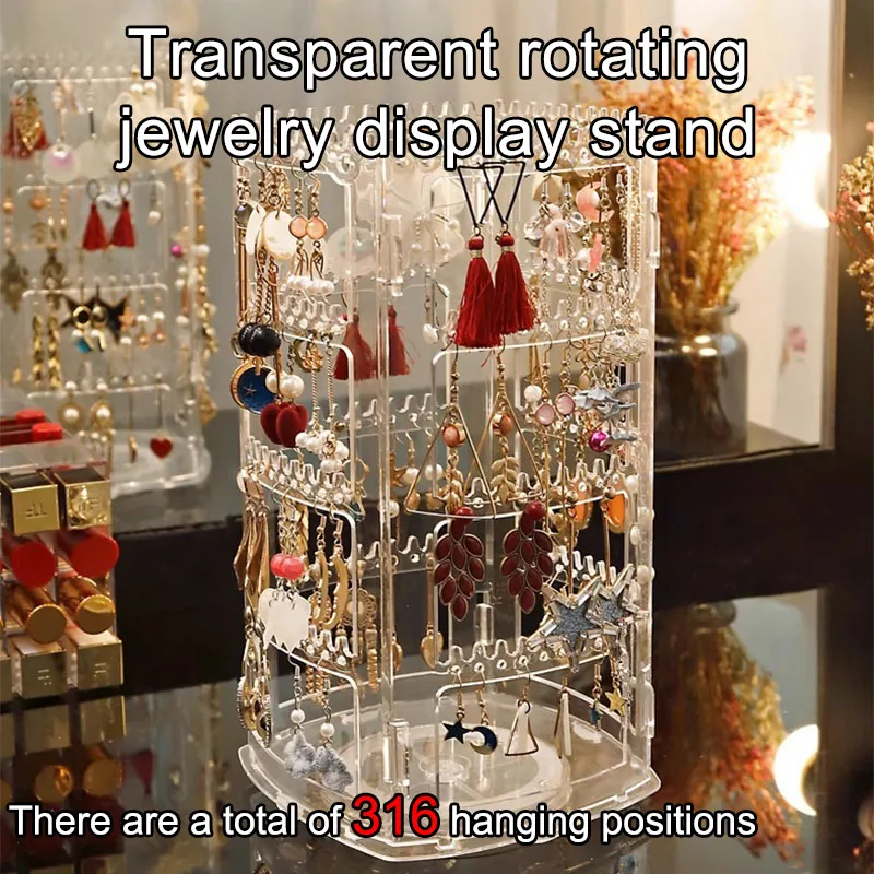 Earring Display Stand 360 Degree Rotating Jewelry Holder Showcase Organizer Earrings Exhibitors for Business SSZSJ10