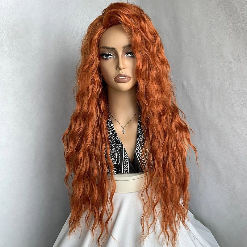 

Fashion Latin America Curly Long Curly Hair Reddish Brown Matte Natural High Temperature Silk Wig Female Headgear