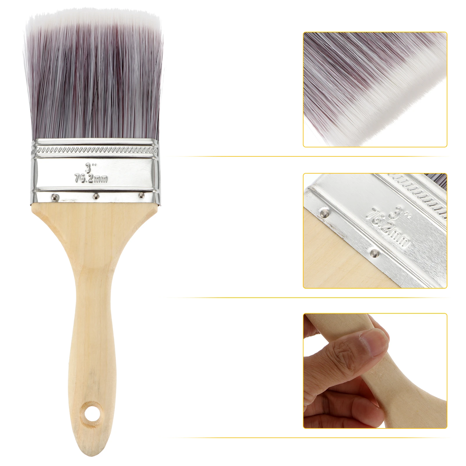 

5 Pcs 837 Wood Handle Tapered Bristle Brush Cleaning Dust Tools Computer Home Decor Walls Trim Cabinets Doors Fences Decks Touch