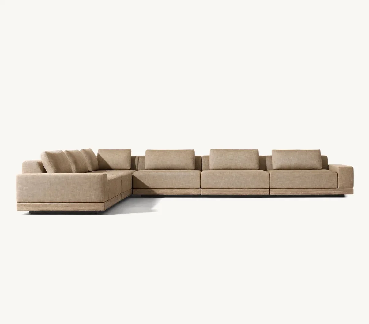 

Modern Luxury All-weather Furniture, Soft Cushioned Garden Hotel Sofa Set, Teak Lounge Chair