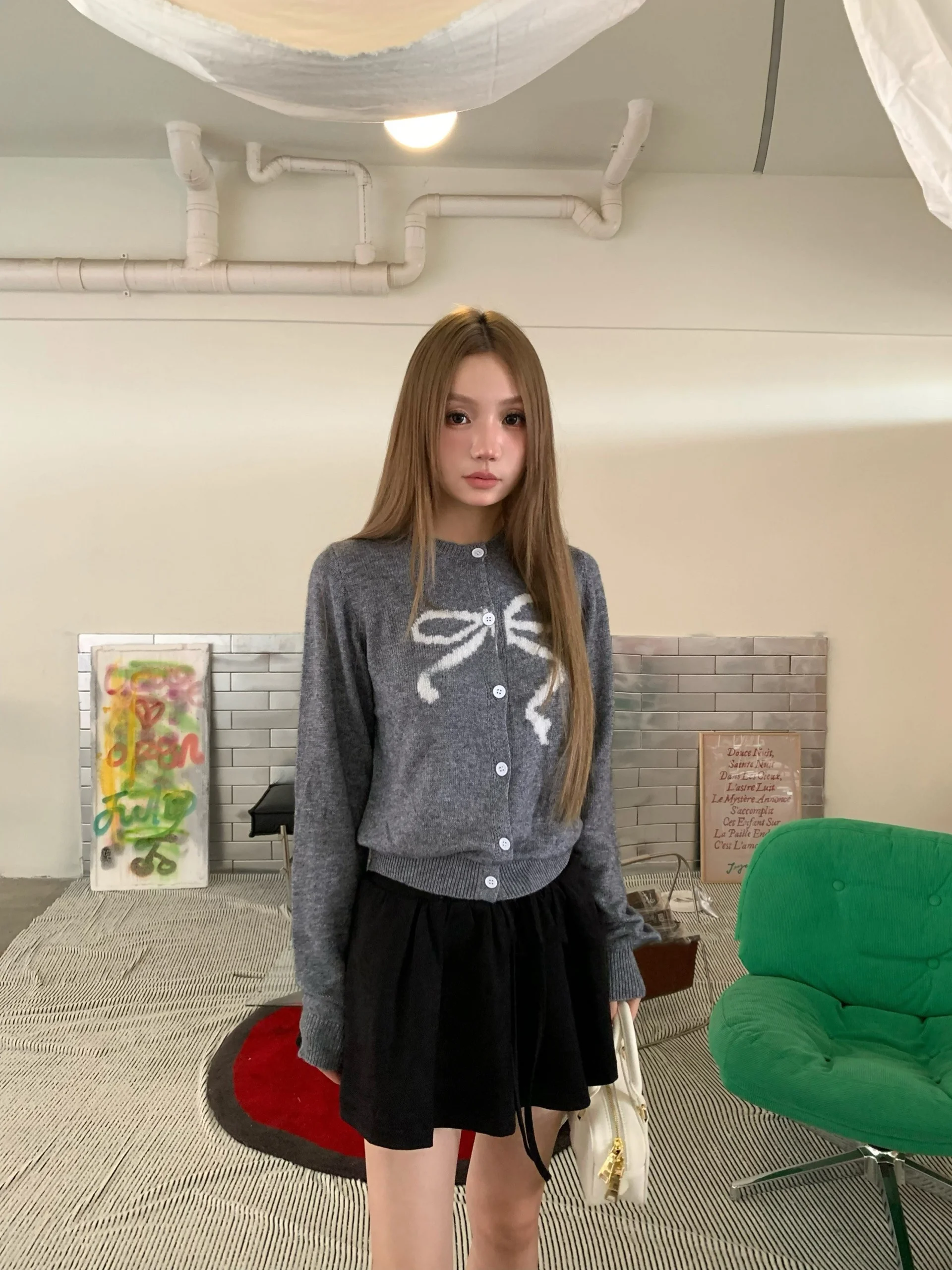 

Sweet Cool Sexy Girl Knot Open Cardigan Outerwear Autumn Winter New Sle Slimming ey Knitted Sweater Women