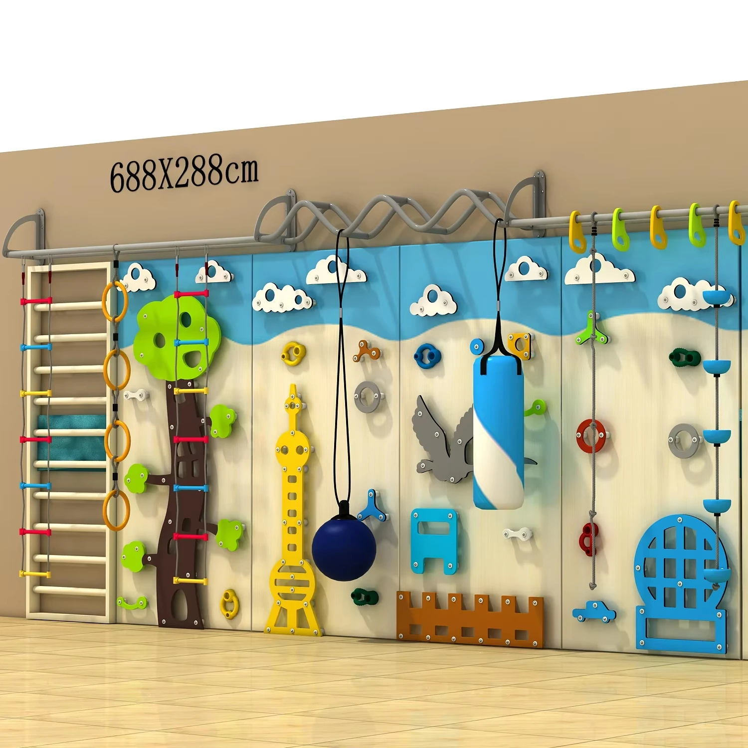 

Indoor Children's Climbing Wall for Parks Gardens Schools Kindergartens Playhouses Sports Parks