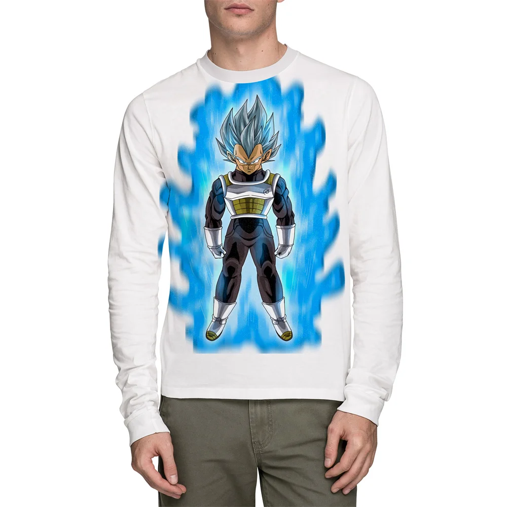 Männer Goku Harajuku Stil Vegeta High Street Drachen ball Z Anime Paar Outfit Fitness studio Langarm T-Shirt Mann Herbst T-Shirts