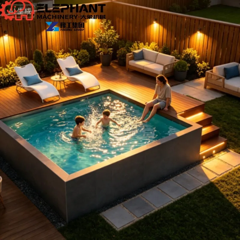 UV Resistant Rectangular Mosaic Fiberglass Pool, In-ground Swimming Pool For Children And Ice Plunge