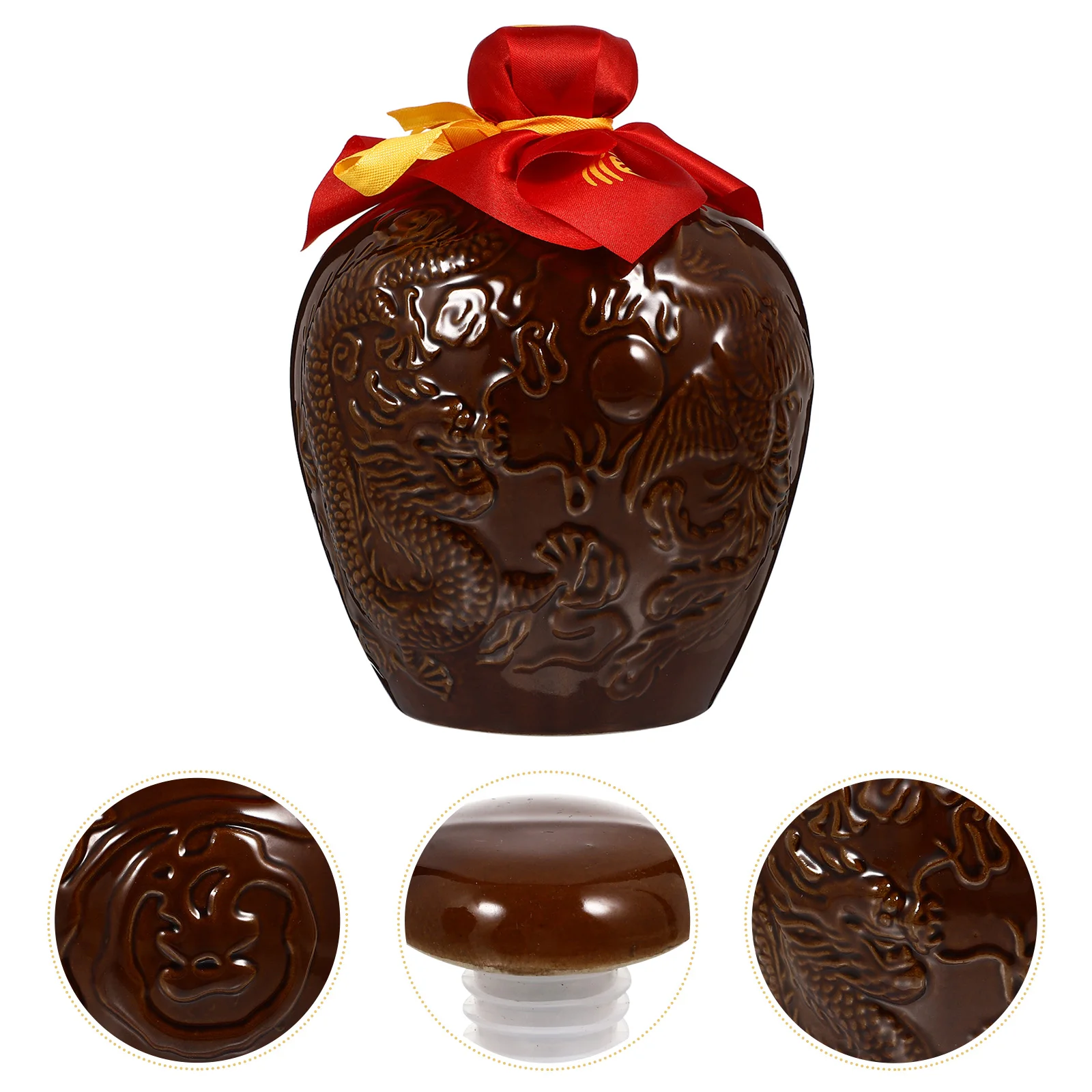 

1Set Sealed Wine Pot High-End Ceramic Bottle for Safe Alcohol Storage Non-Fading Vintage Style Multi-Functional Liquor Dispenser