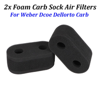 2x Black Foam Carb Sock Air Filters Double Trumpets For Weber Dcoe Dellorto Jenvey Carburetor