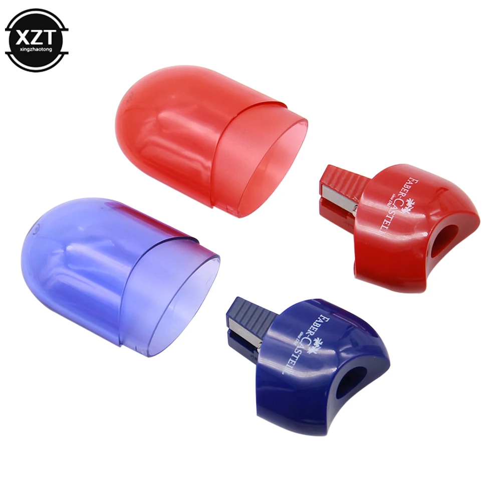 1Pcs Faber Castell Mini Mouw Puntenslijper Dubbele Gat Met Container Blacklead Multifunctionele Schoolbenodigdheden