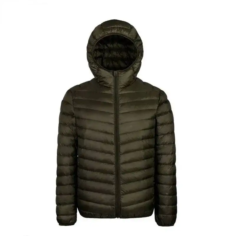 2024 New 90% White Duck Super Light Down Jacket Men's Lightweight Thermal Hooded Feather Coat