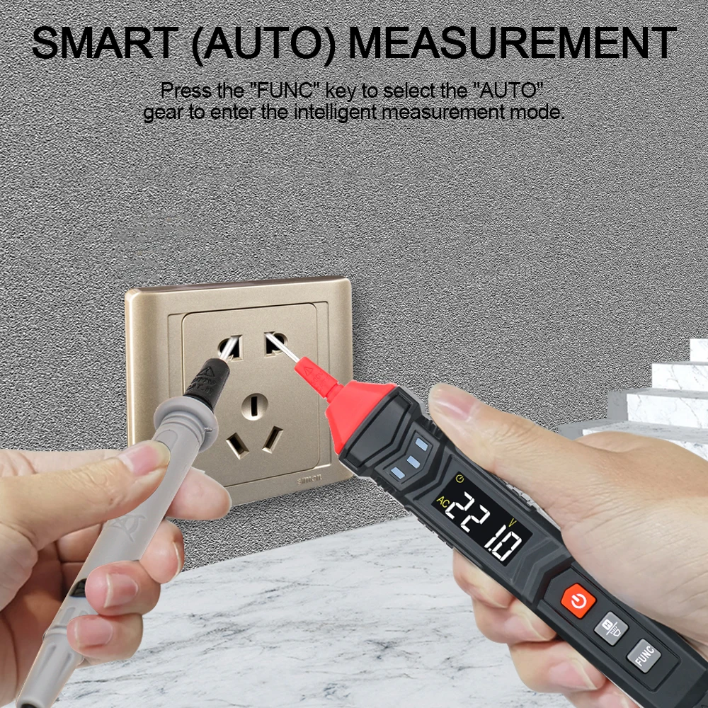 GVDA Digital Pen Type Multimeter Smart DC AC Voltage Tester Voltmeter Auto Range Resistance Capacitance True RMS Multi-meter